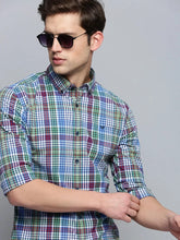 Men Blue Checked Casual Shirt-SOMNIUMCHECKS-2015-Blue